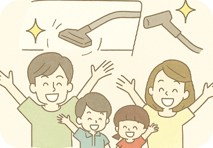 新車のような車内のイメージイラスト